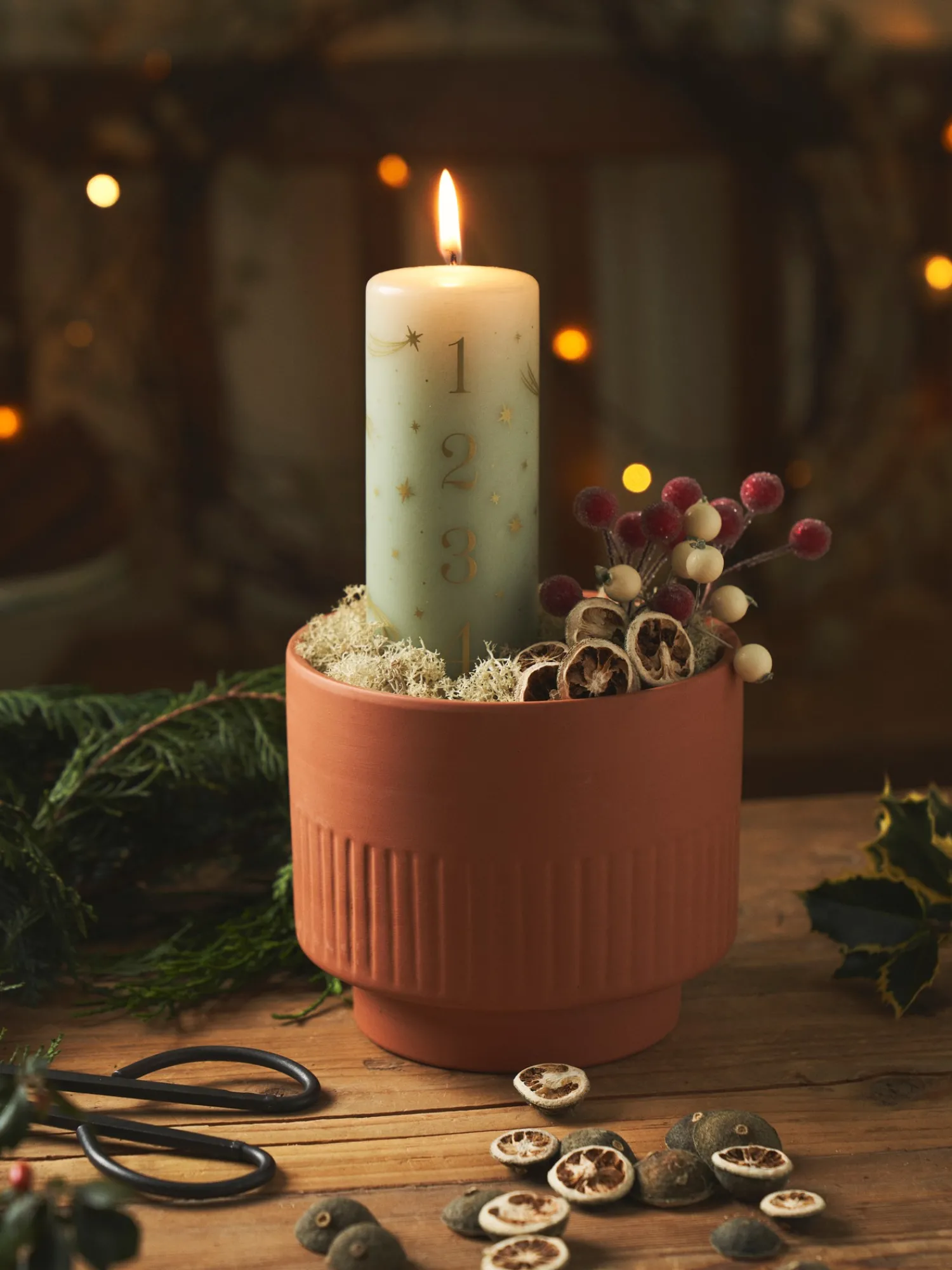Søstrene Grene Julelys|Lys^Adventslys 15 Cm
