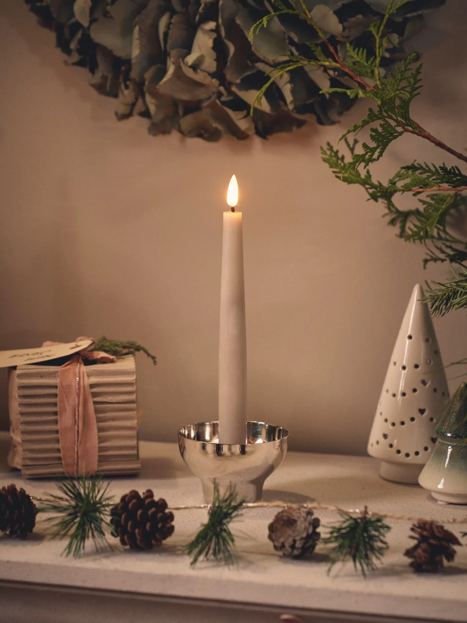 Søstrene Grene Julelys|Lys^LED-stearinlys 25 Cm