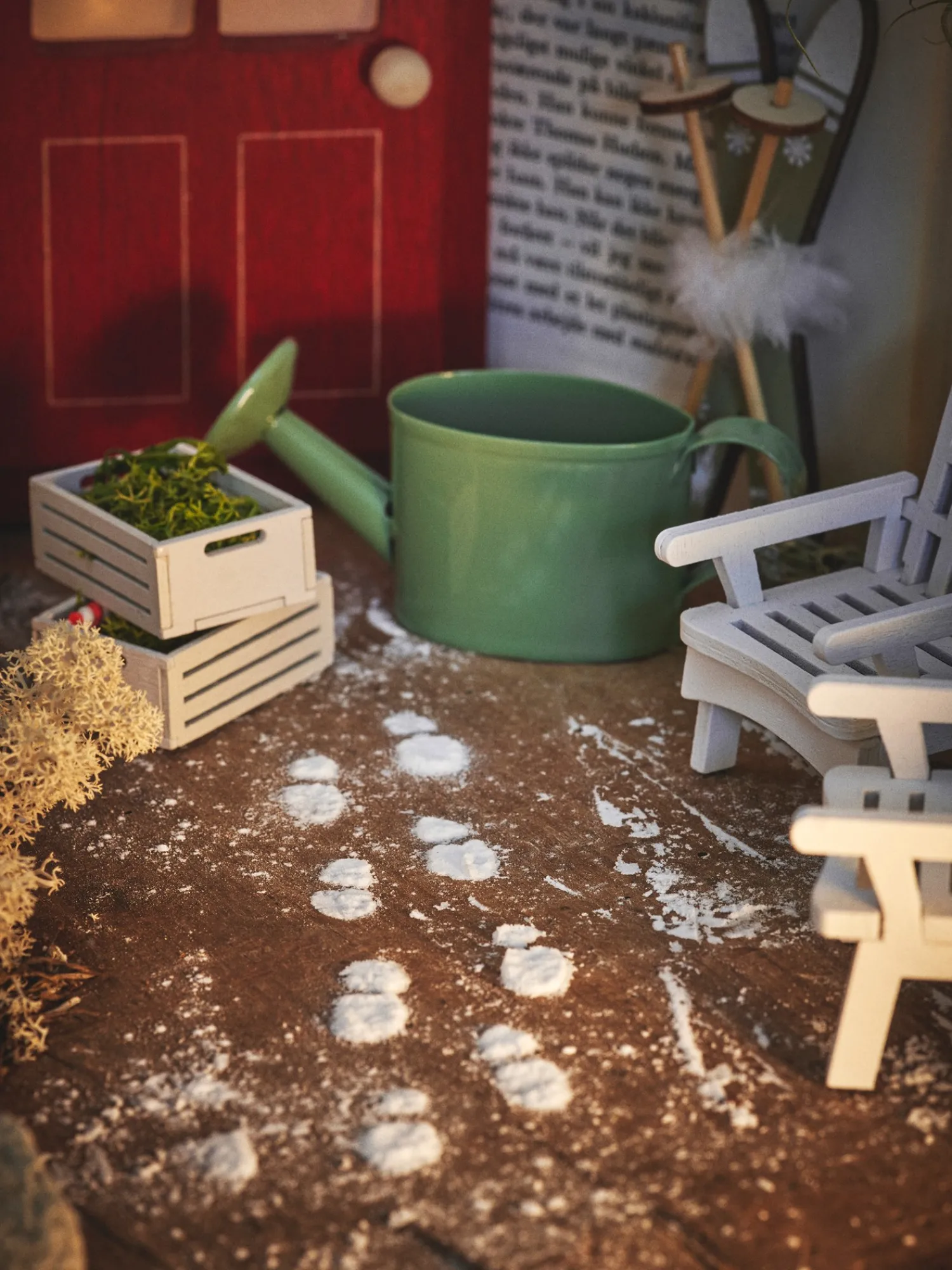 Søstrene Grene Julepynt|Nissedør Og Tilbehør^Minikasser, Minivandkande Og Fodspor