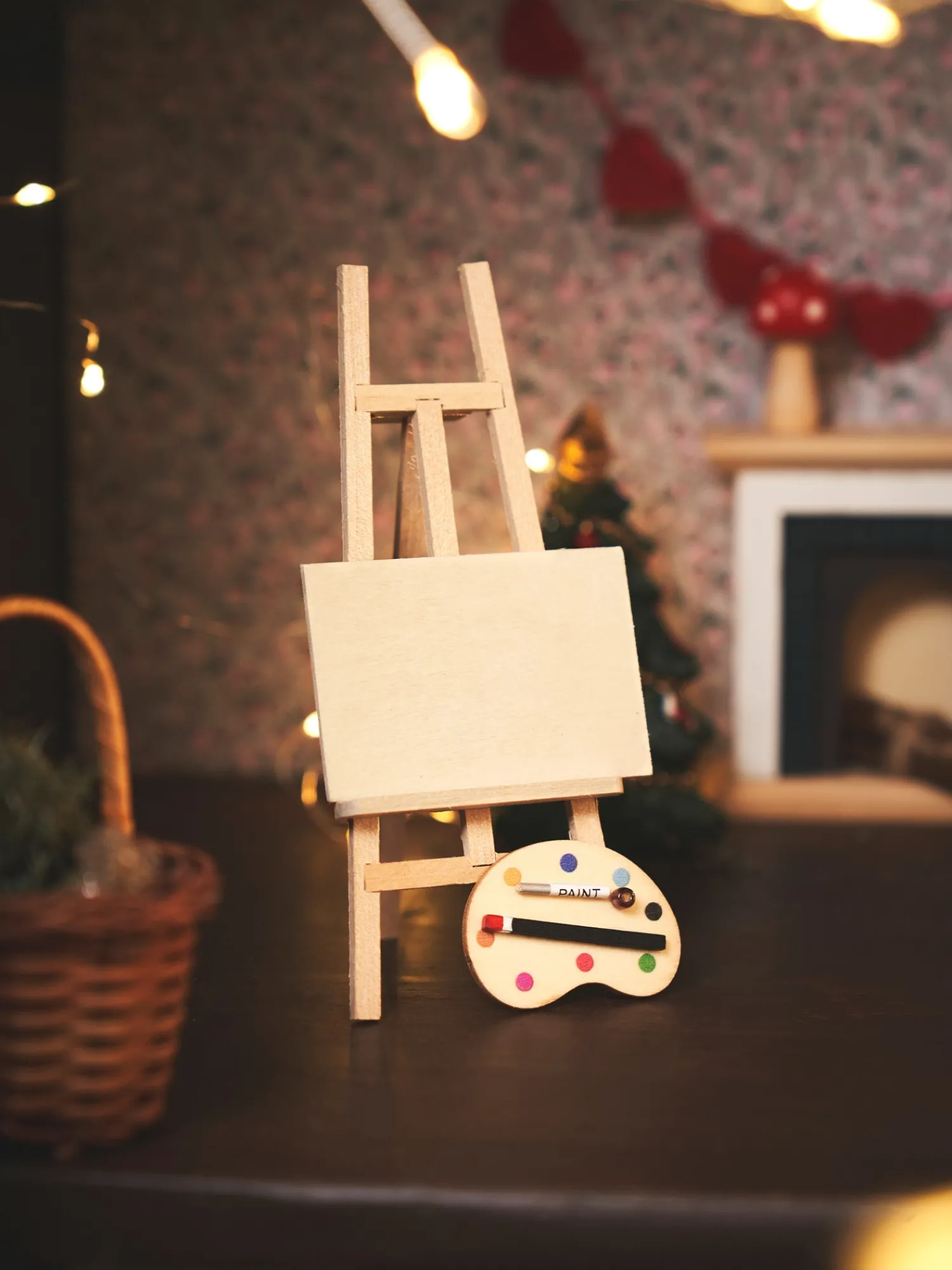 Søstrene Grene Julepynt|Nissedør Og Tilbehør^Minisæt Lærred Og Staffeli