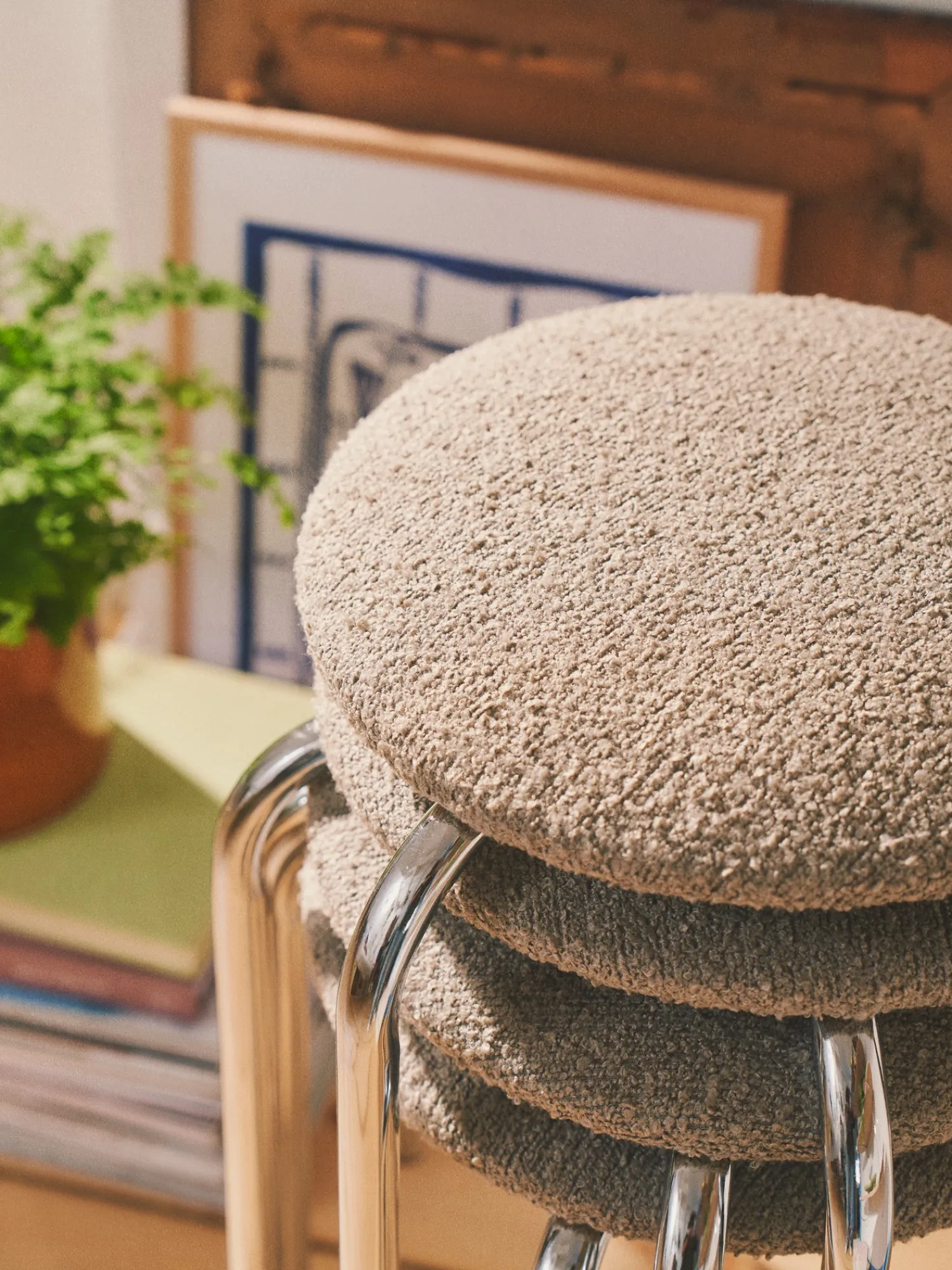 Søstrene Grene Stole^Skammel Med Boucléstof