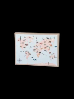 Søstrene Grene Puslespil Og Spil^Verdenskort Med Dyr-puslespil 42 Brikker