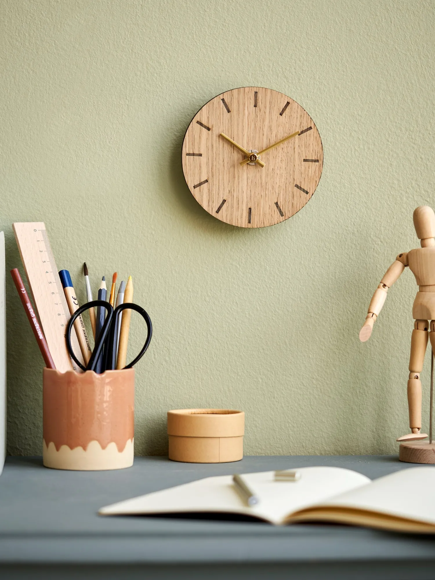 Søstrene Grene Dekoration^Vægur Light Oak Ø12